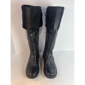 Steve Madden Black Omegaa Riding Boots Leather Size 9.5M